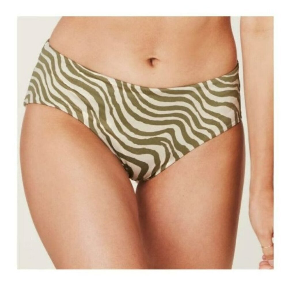 Andie Swim The Hipster Bottom Olive‎ Stripe Size Small NWT